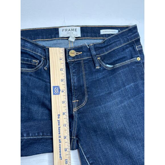 Frame Le Skinny de Jeanne Jeans Blue Dark Wash Mid Rise Casual Western Size 28 - Picture 10 of 12